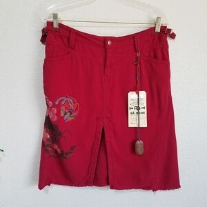 Da-Nang Painted Silk Blend Skirt